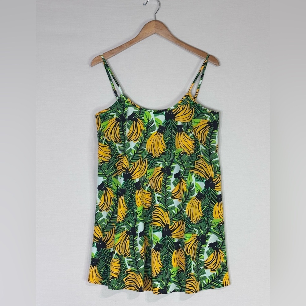 Show Me Your Mumu Banana Print Mini Dress XS Tropical Resort Chic